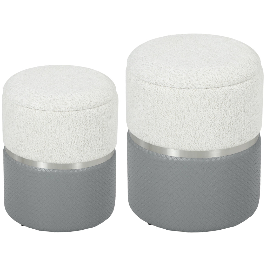 Poltrona Poggiapiedi con Contenitore ¨C Minimal ¨C Grigio Crema