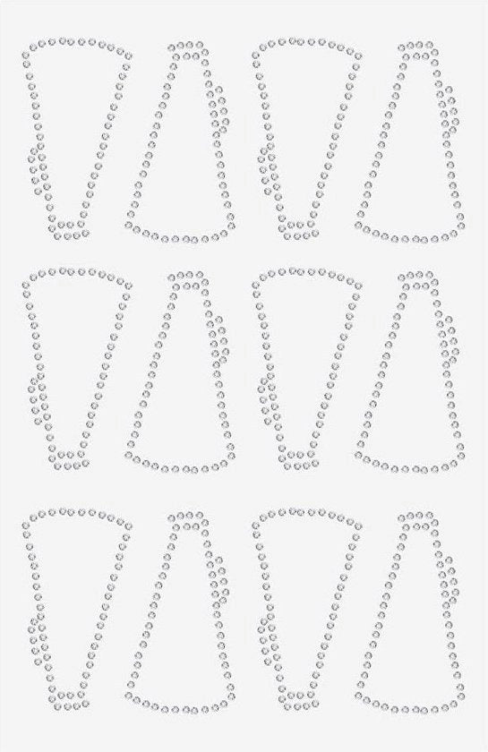 24 Pezzi di Tromba Patrone Acciaio su Crystal Rhinestone Decals 74x37mm - Tromba Strass Transfer Strass - Acciaio su Hotfix Transfer Strass Transfers Pannelli per Abbigliamento