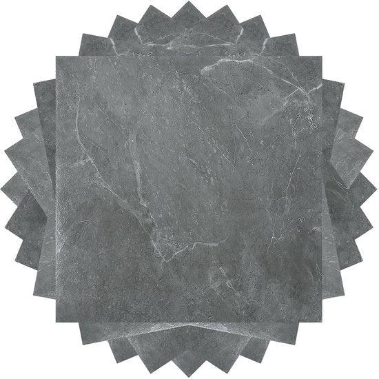 Pavimento in PVC - Pavimenti in PVC - Pavimento in vinile - Pavimenti in vinile - Naturale - 30 cm x 30 cm x 1,5 mm - Spessore 1,5 mm - 11 piastrelle - Marmo grigio