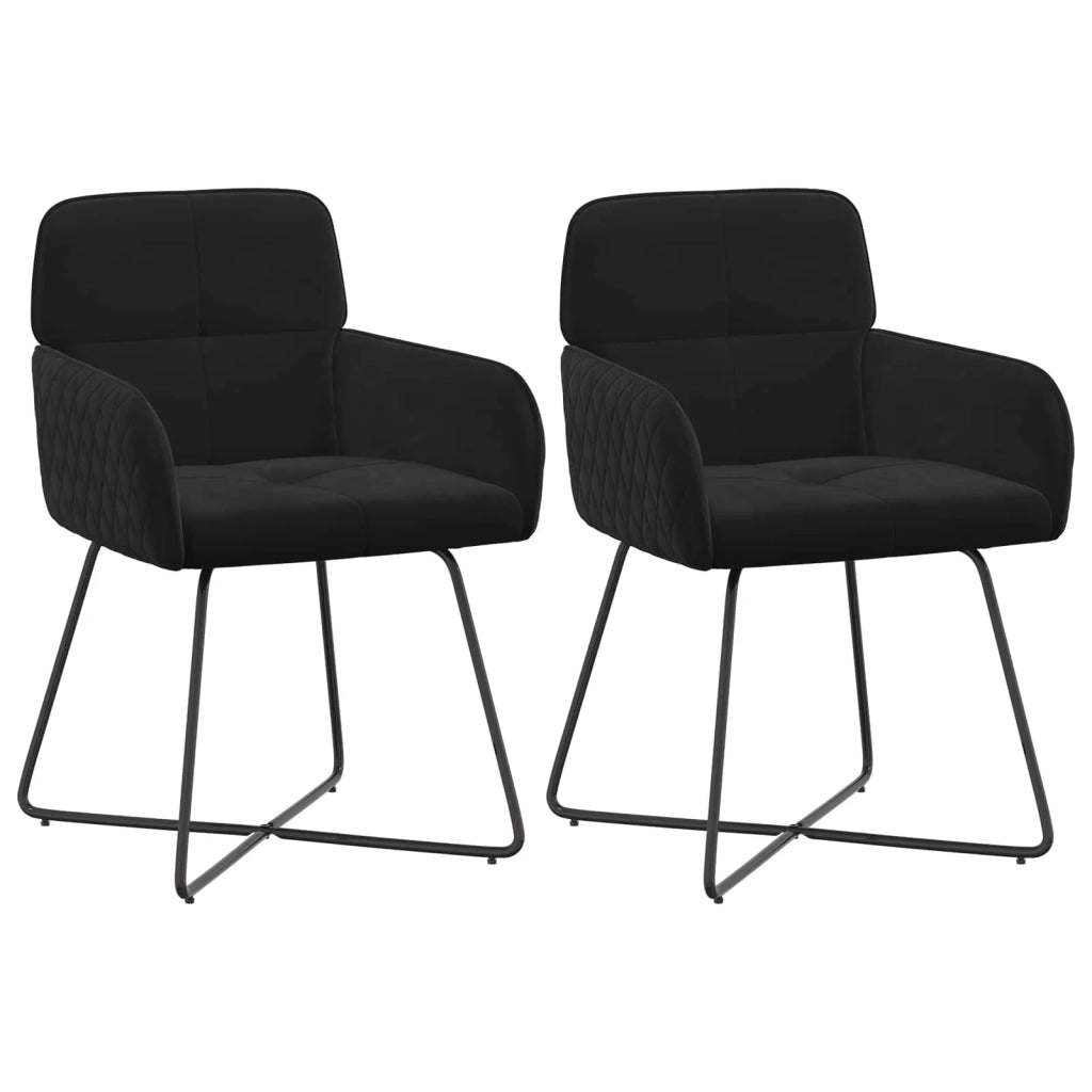 Sedie da pranzo 2 pcs Velluto (V) Nero 59 x 56,5 x 86 cm 42034298