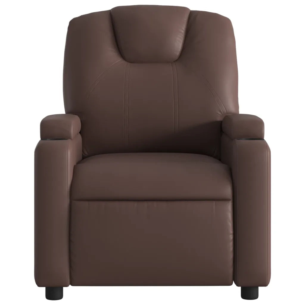 Divano Sedia-Poltrona Reclinabile Elettrica Marrone in Similpelle 298289