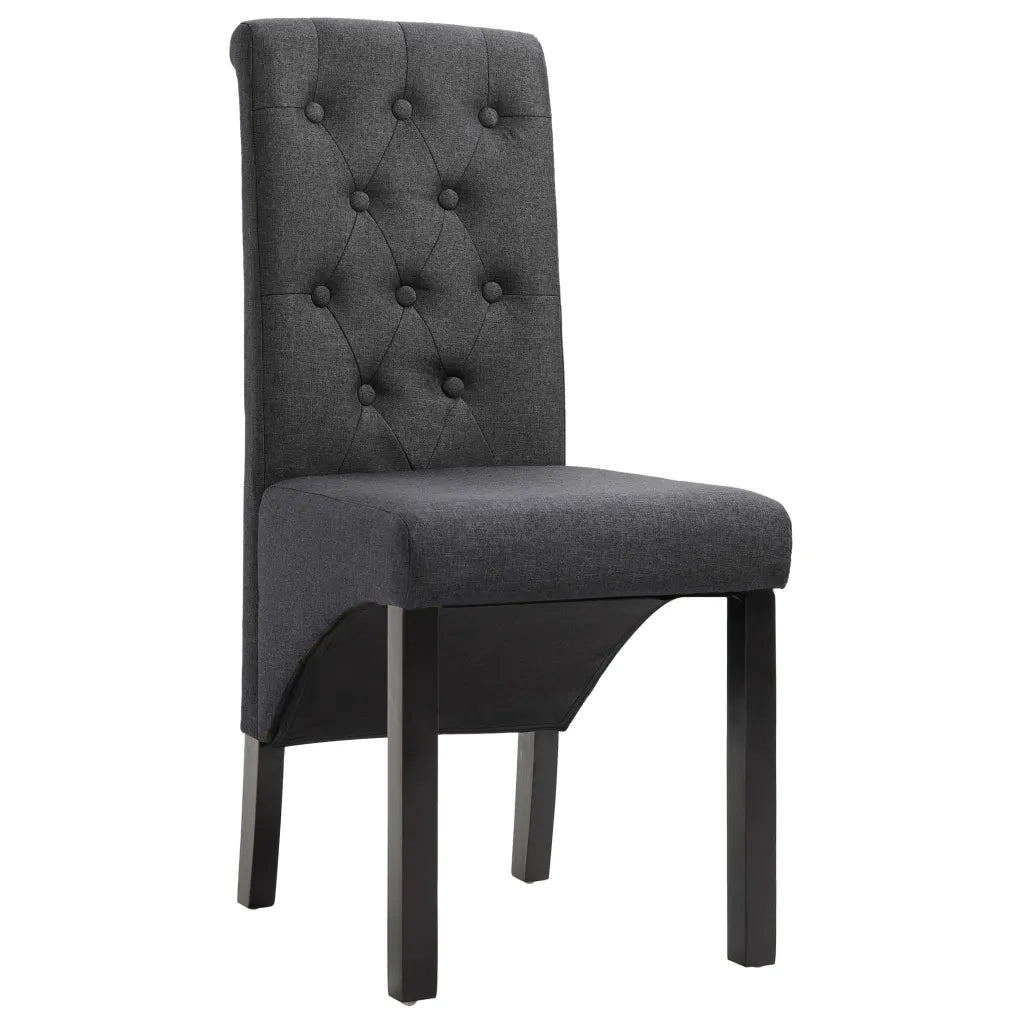 Sedie da Pranzo 2 pz Grigio Scuro in Tessuto 248986