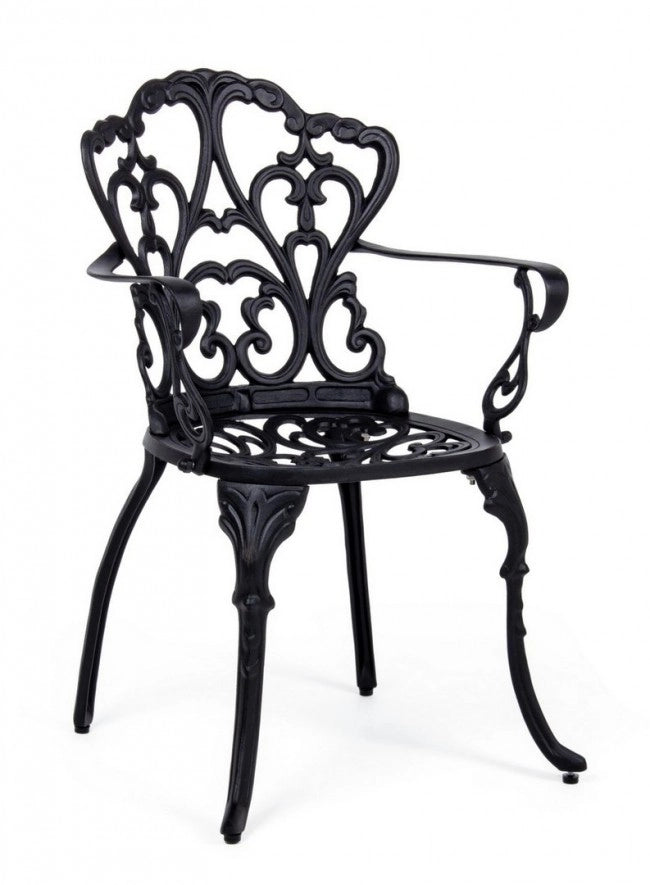 Set di 2 Sedie con Braccioli da Giardino in Alluminio Pressofuso Stile Vittoriano - CLASSIC