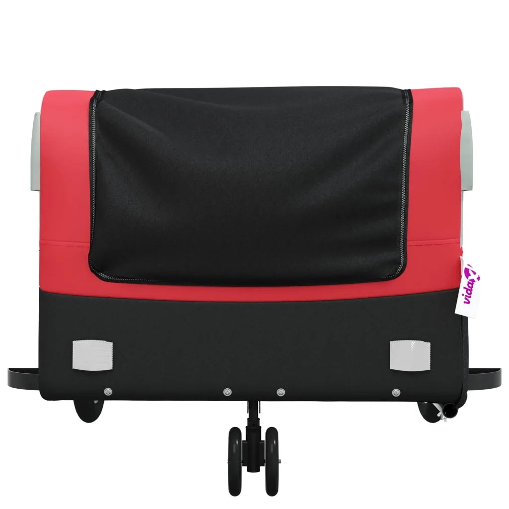 Rimorchio da Bici Nero e Rosso 45 kg in Ferro 94062
