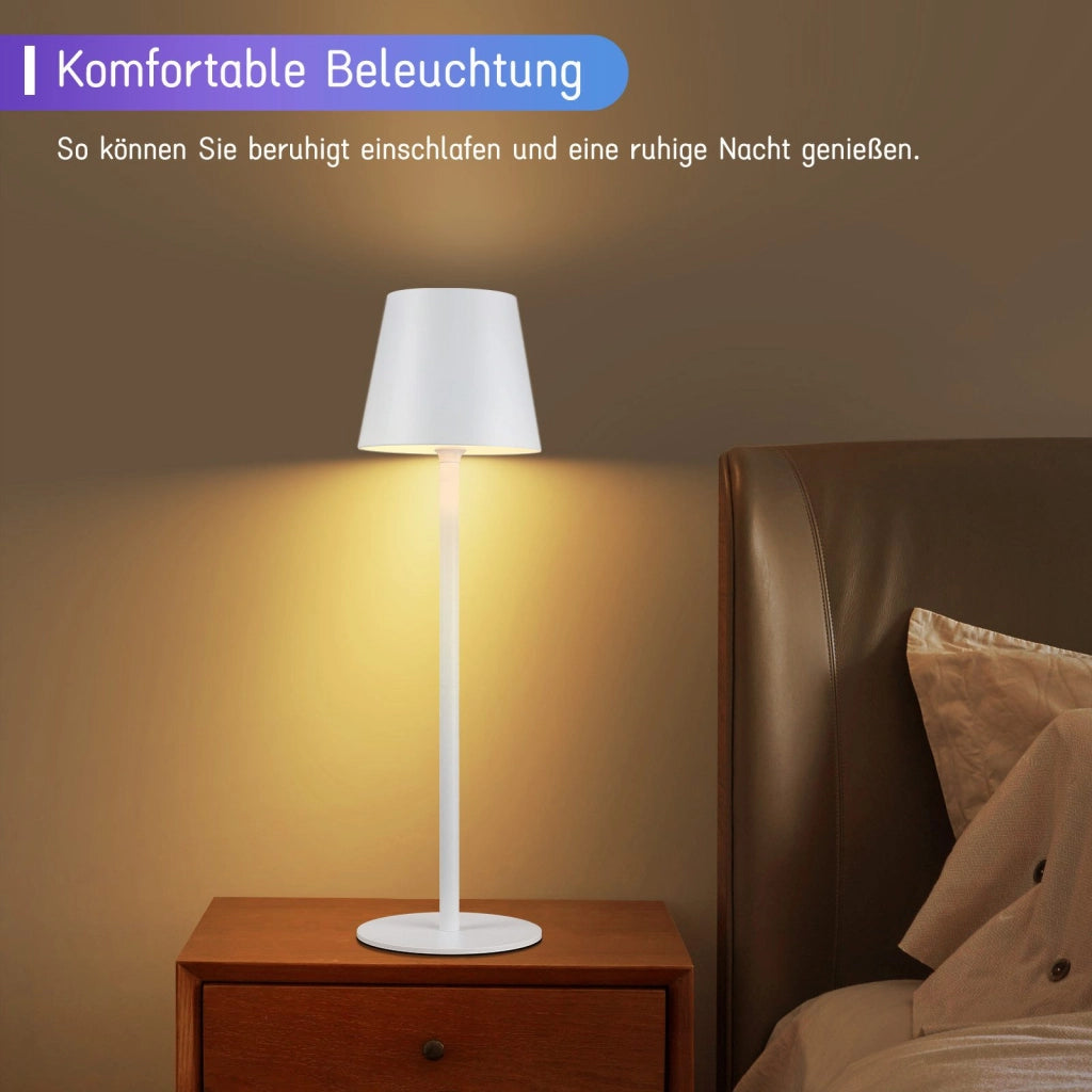 ZMH Lampada da tavolo LED wireless set 2 pezzi bianca RGB 2600mAh touch ricaricabile USB dimmerabile per camera letto