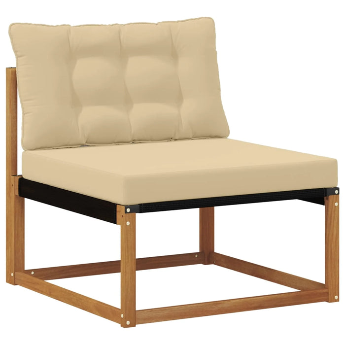 Set di divani da esterno con cuscino 5 pcs Naturale e Beige 3369356