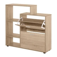 Scarpiera Portascarpe Design Moderno Elegante Salvaspazio 20 paia da Ingresso in Legno 101,5  x 25,5  x 98 cm
