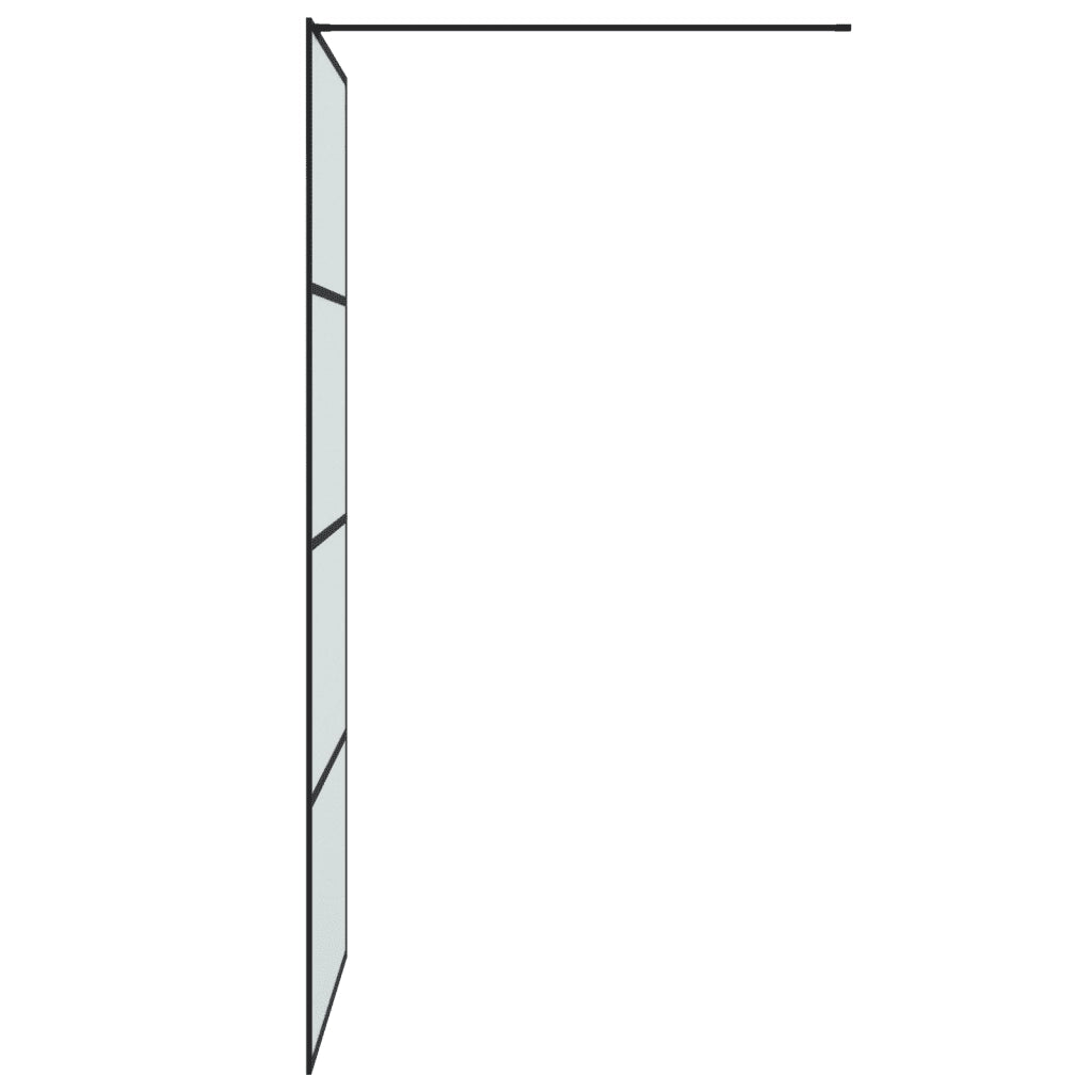 Parete Doccia Walk in Nera 90x195 cm Vetro Smerigliato ESG 152131
