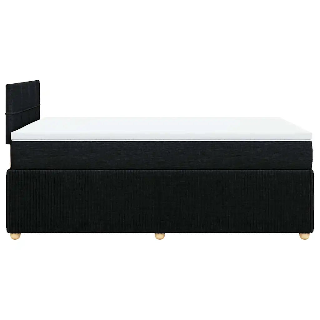 Giroletto a Molle con Materasso Nero 120x200 cm in Tessuto