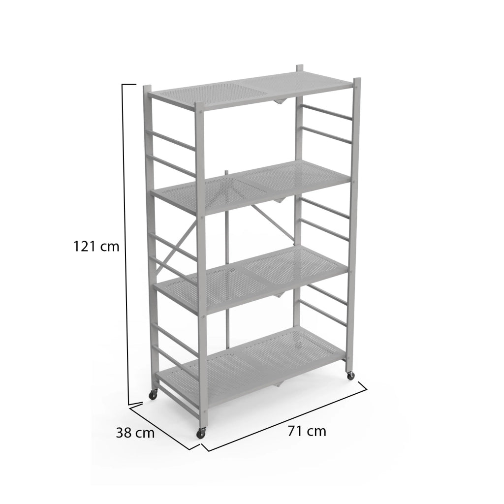Soprana, Scaffali Ruote, 71x38x121h cm Grigio