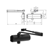 Chiudiporta Aerodinamico Nero Dc120-0 Mab