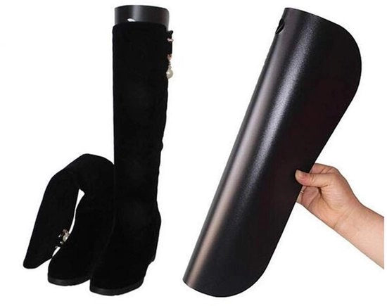 Supporti per scarpe automatici in PVC, 2 pezzi, neri, per donne, fino a 45,7 cm, forma scarpa