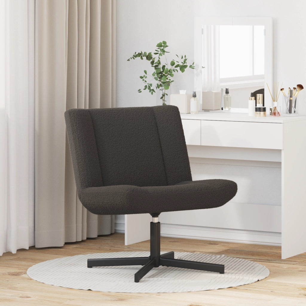 Sedia d'Accent Grigio Scuro Tessuto con Base in Metallo Media