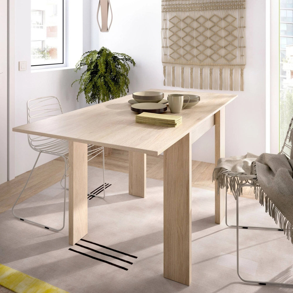 Tavolo allungabile Alamaro, Consolle estensibile multiposizione,Tavolo consolle ausiliare pieghevole, 79/134x67h79 cm, Rovere
