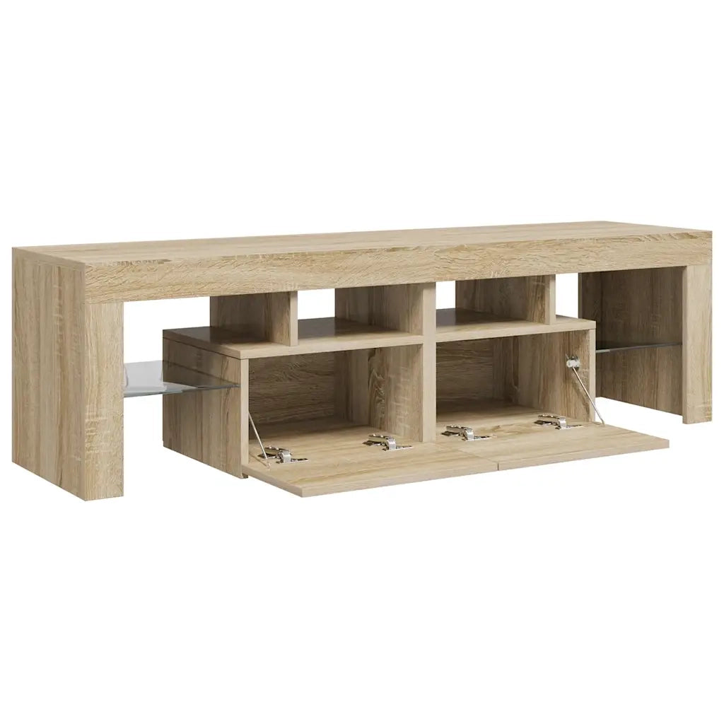 Mobile Porta TV con Luci LED-Credenza per TV Rovere Sonoma 140x36,5x40 cm