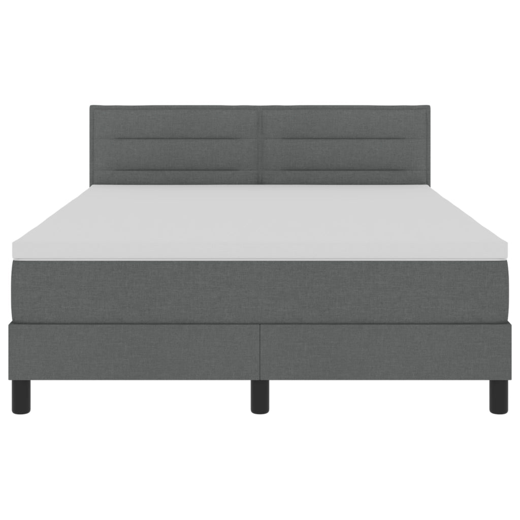 Letto a molle con Materasso Grigio Scuro 160x200 cm Tessuto