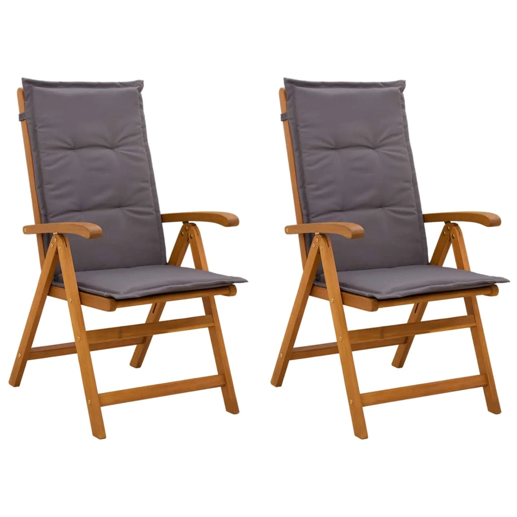 Sedie da giardino reclinabili 2 pz Naturale 42041428
