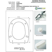 Copriwater simas primavera bianco cerniera cromo-sedile-asse wc