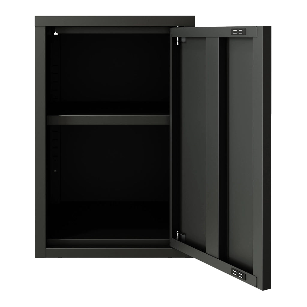 Armadietto a Parete Burlöv con Anta in Acciaio 50 x 33 x 35 cm - Nero [en.casa]