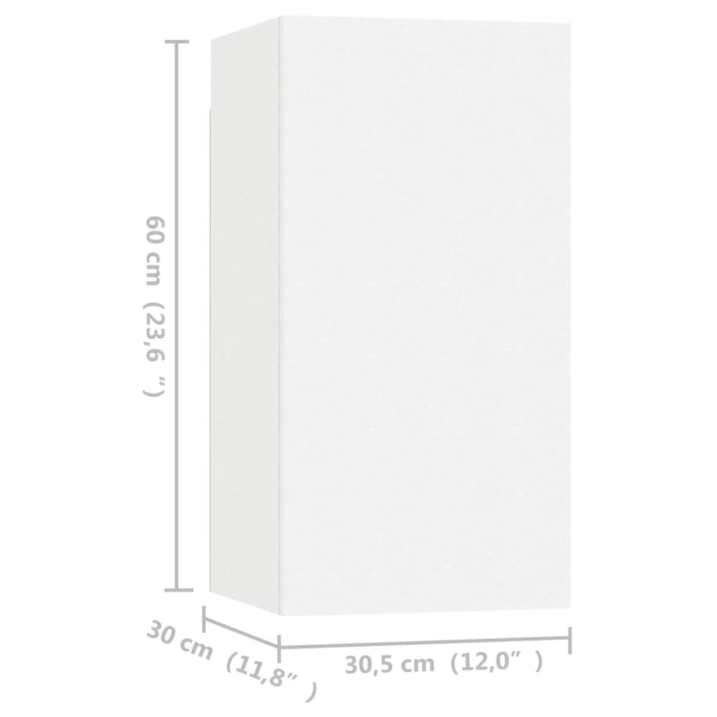 Mobile TV multimediale scaffale TV credenza mobile TV sala da pranzo soggiorno camera da letto 4 pezzi 30,5 x 30 x 60 cm legno ingegnerizzato bianco 02_0028701