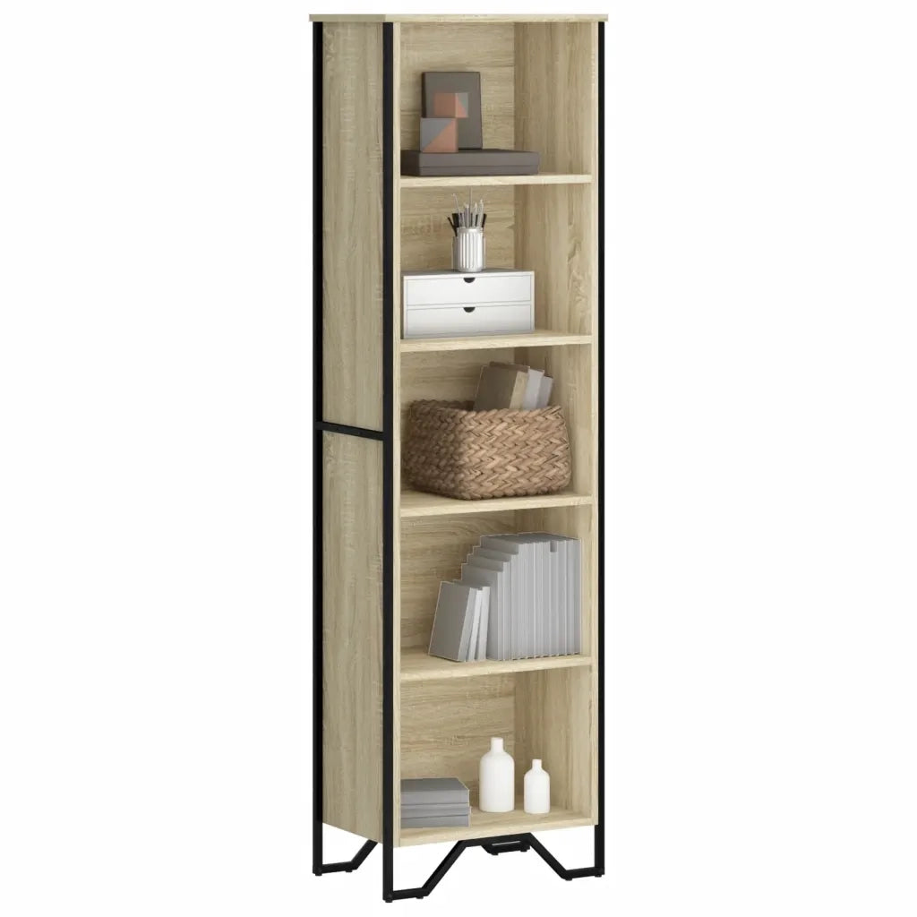 Libreria-Scaffale per Libri-Mobile di Stoccaggio Rovere Sonoma 50x31x169 cm in Legno Multistrato