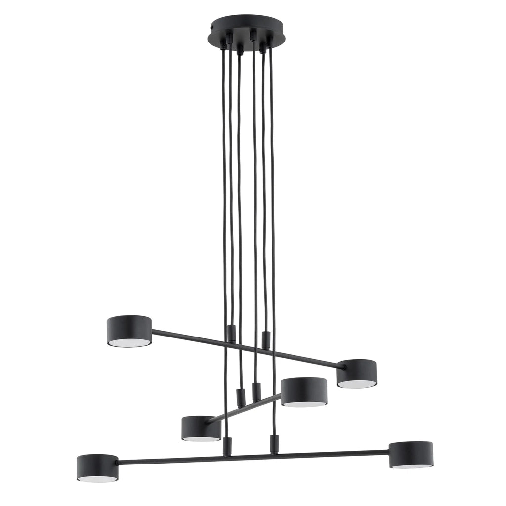 Sospensione Moderna Tefnut 6 Luci In Acciaio Nero