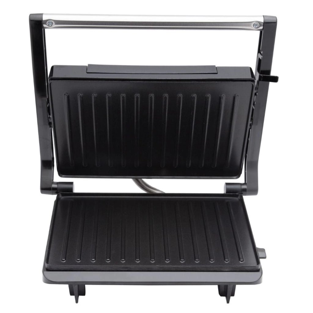 Piastra grill elettrica per panini e sandwich, 2 fette, rivestimento antiaderente 750W, cerniera galleggiante regolabile - SOGO