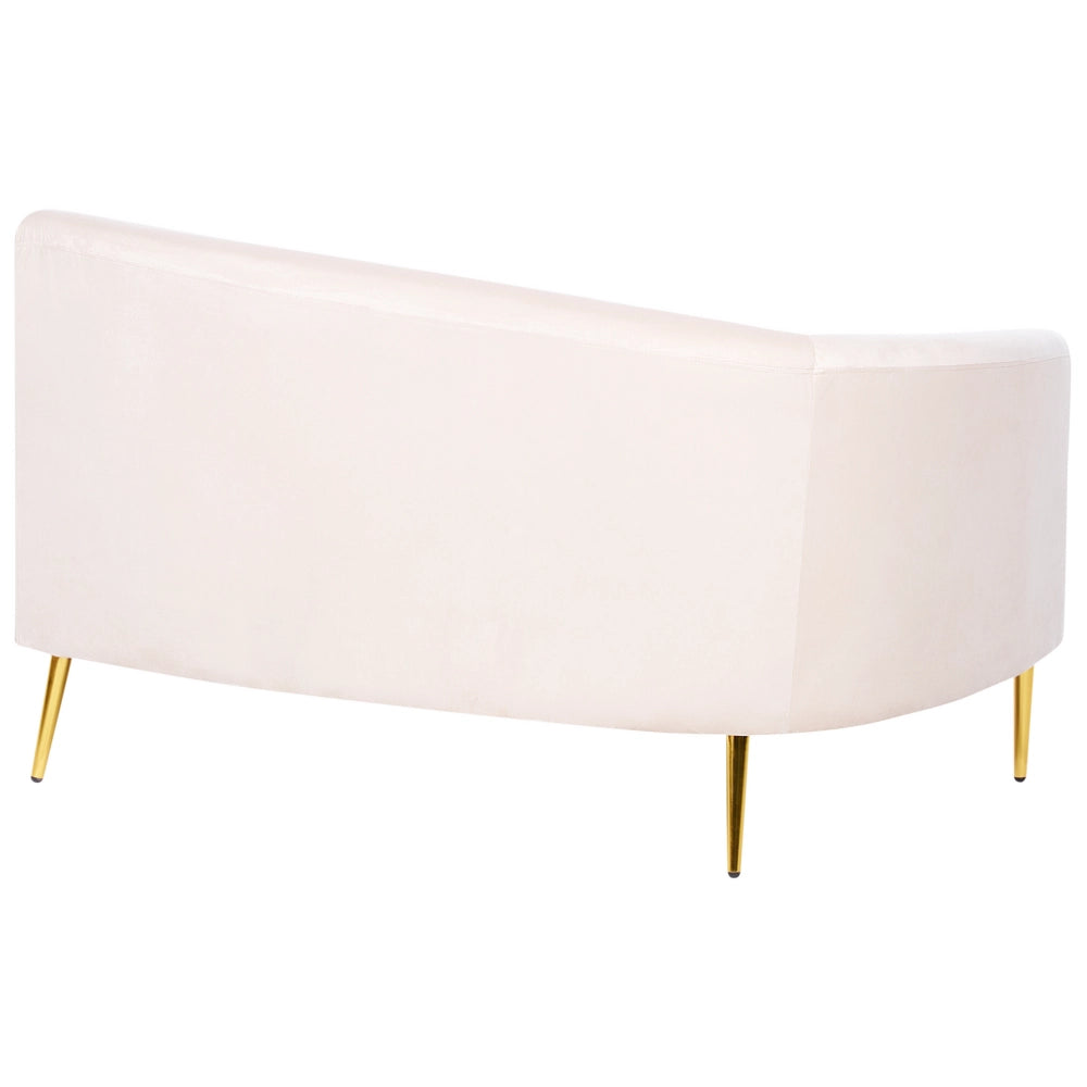 Divano 4 posti in velluto beige seduta posteriore gambe in metallo dorato retro