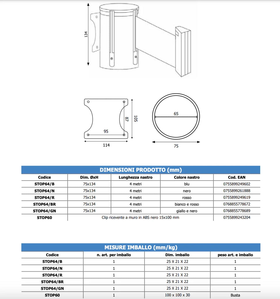 Nastro a muro segnapercorso tendinastro 4 metri - nero