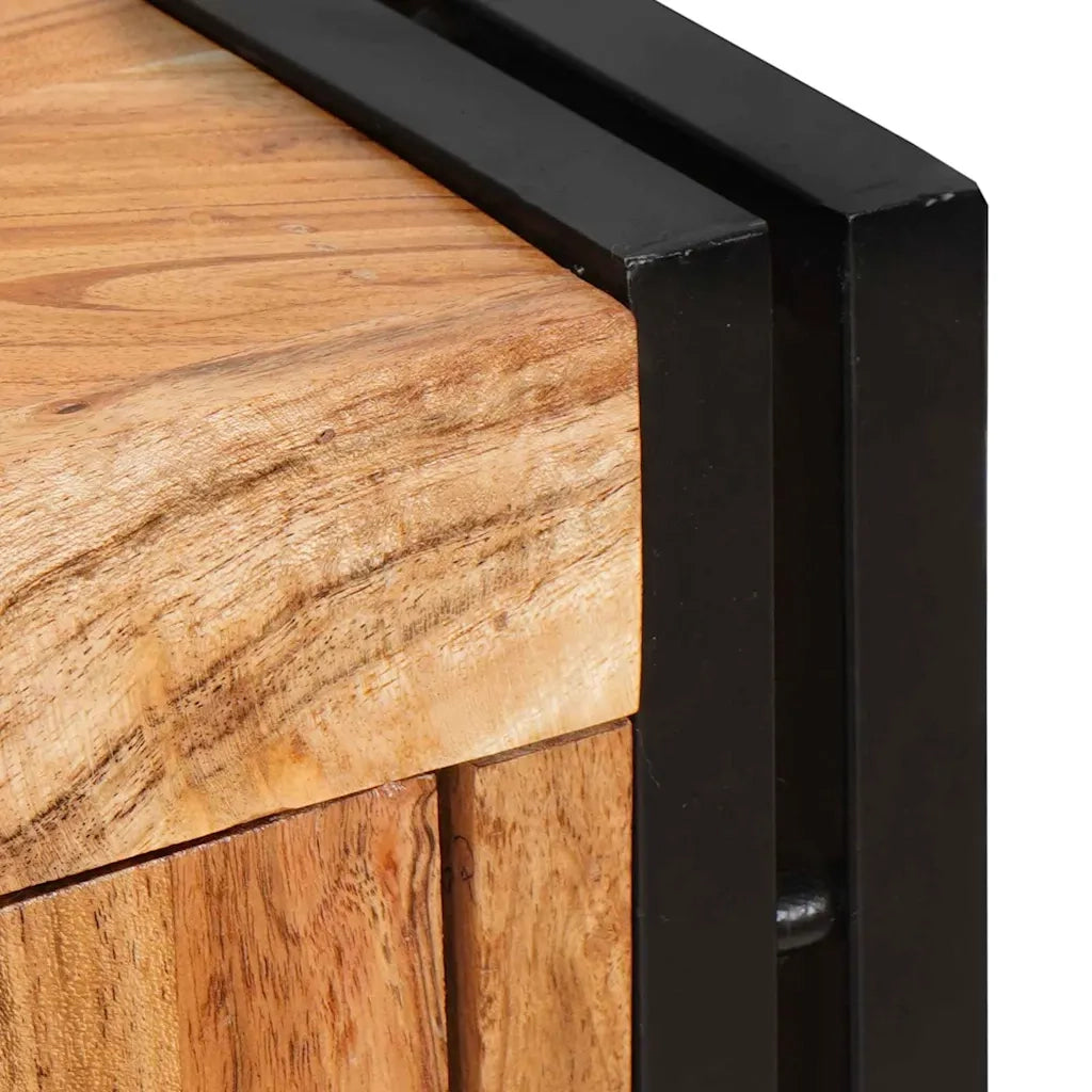 Highboard con Ante Marrone Legno massello di acacia e metallo