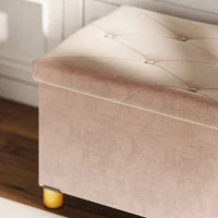 Banco Contenitore Capoletto Pieghevole 67L, Capacità 120 kg, 76x38x38 cm, Rosa
