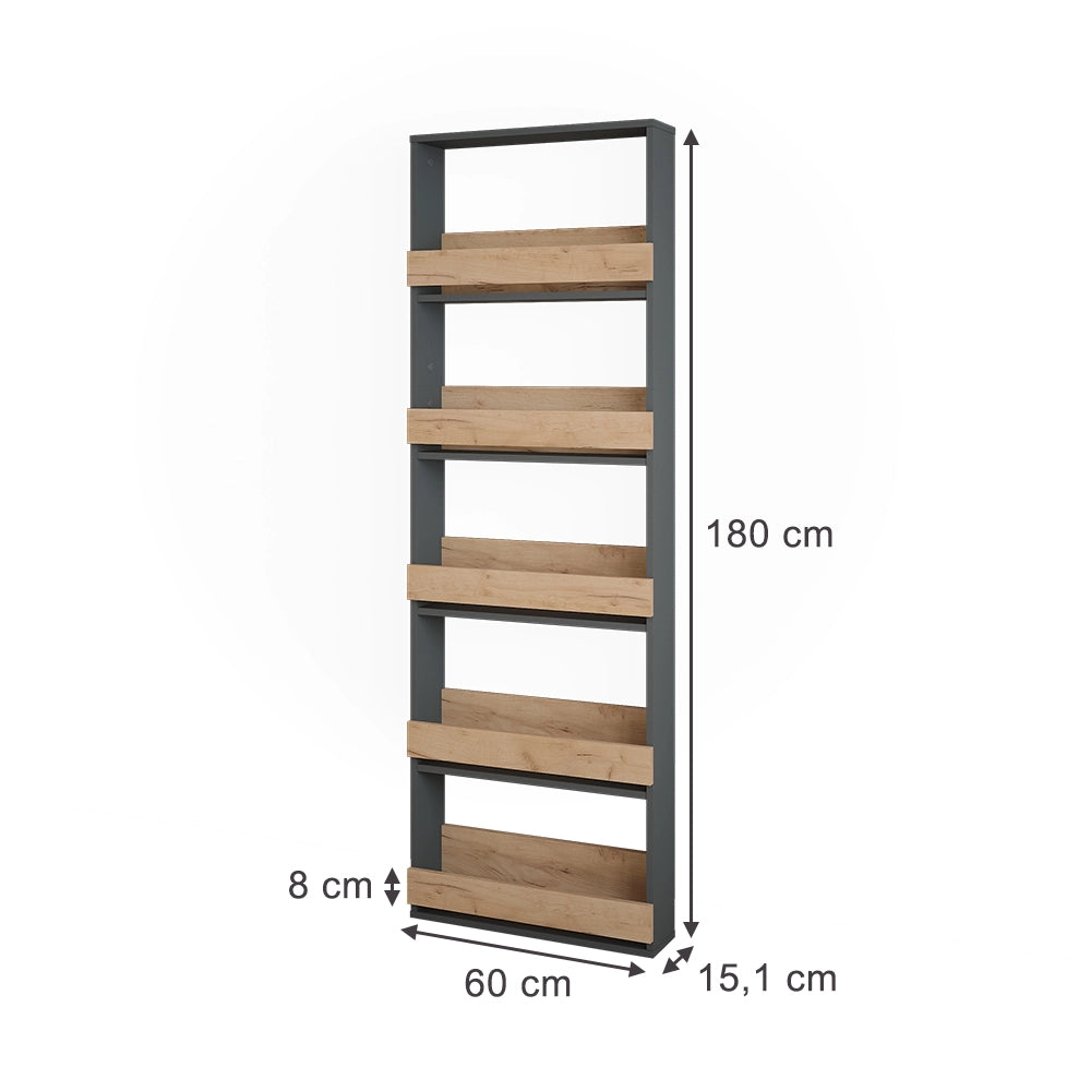 Vicco Portabicchieri da vino Quercia dorata/antracite 60 x 180 cm