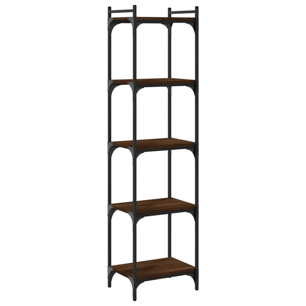 Libreria 5 Ripiani Rovere Marrone 40x30x154cm Legno Multistratocod mxl 108542