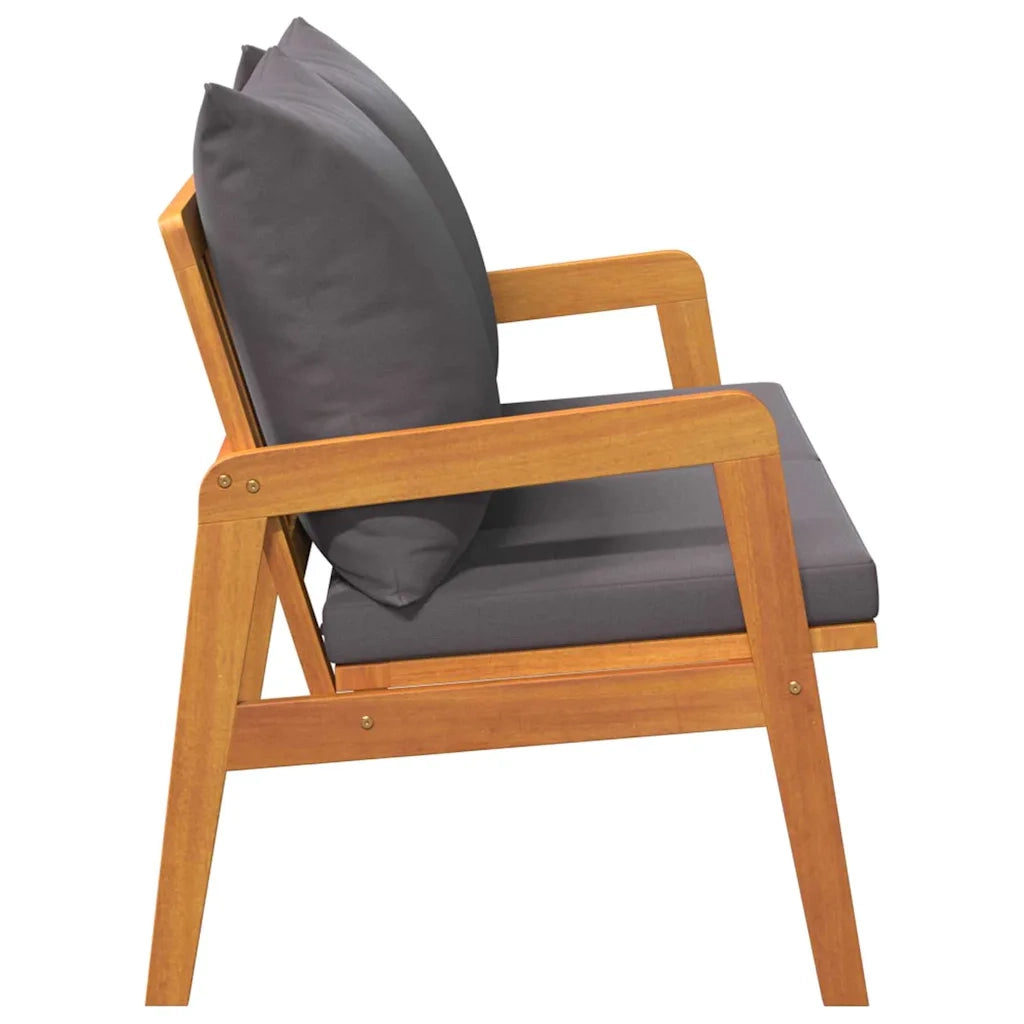 Sedia da giardino-Panchina da giardino con cuscino Olio Naturale 115 x 65 x 71 cm 633145