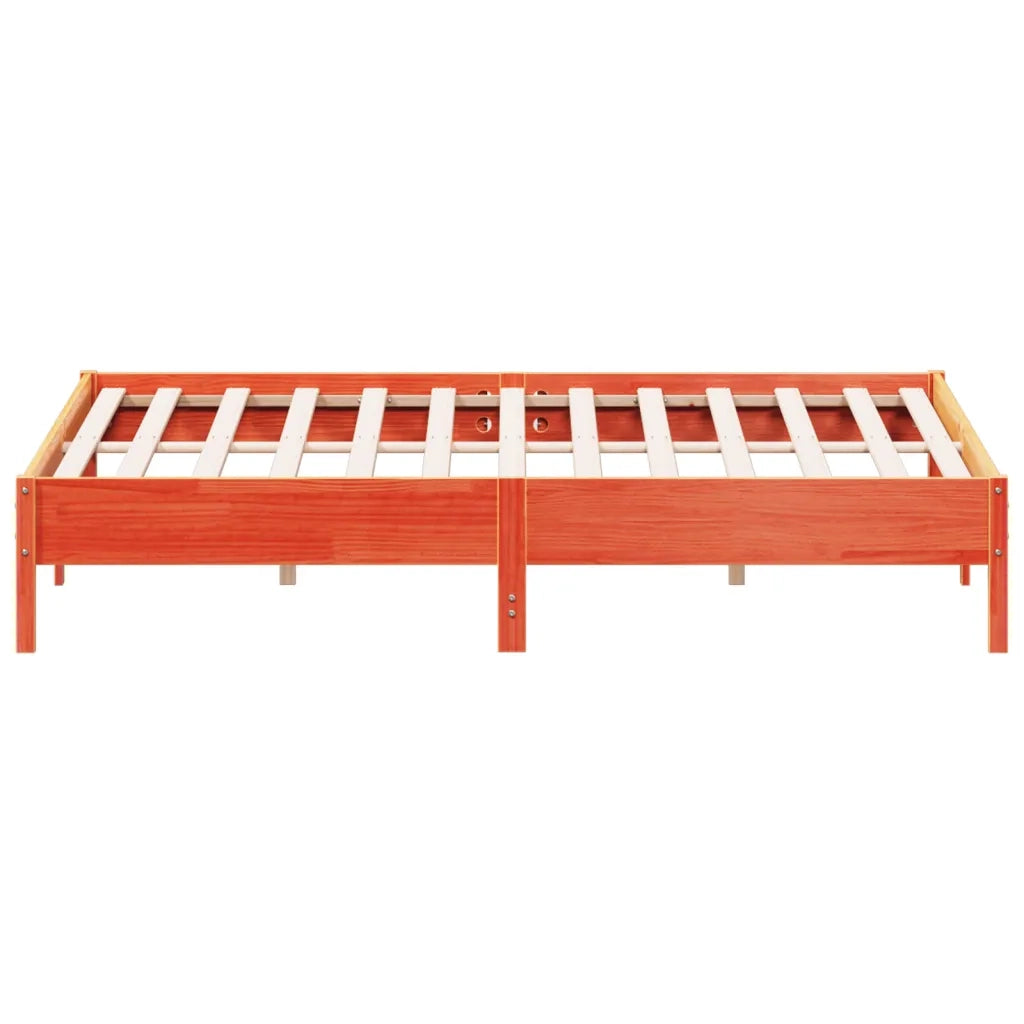 Letto senza Materasso Marrone Cera 200x200 cm in Legno di Pino