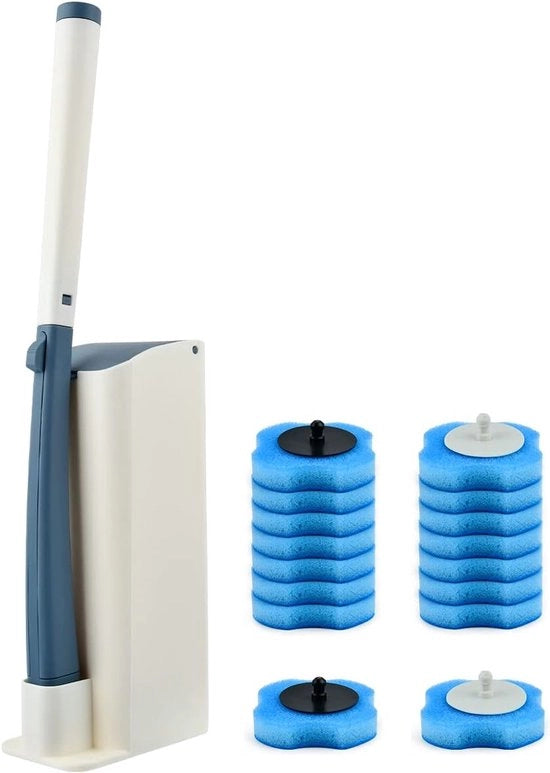 Set per Ospedalità per la Pulizia del Water - 17 PEZzi - Spazzola per la Pulizia del Water - Sistema di Pulizia della Stanza da Bagno