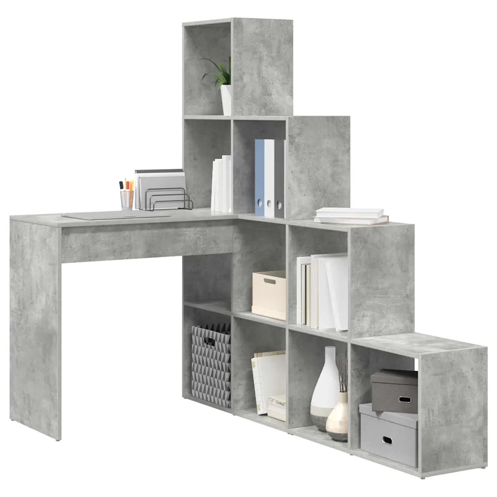 vidaXL Scrivania ad angolo Grigio cemento 101,5 x 149,5 x 149,5 cm