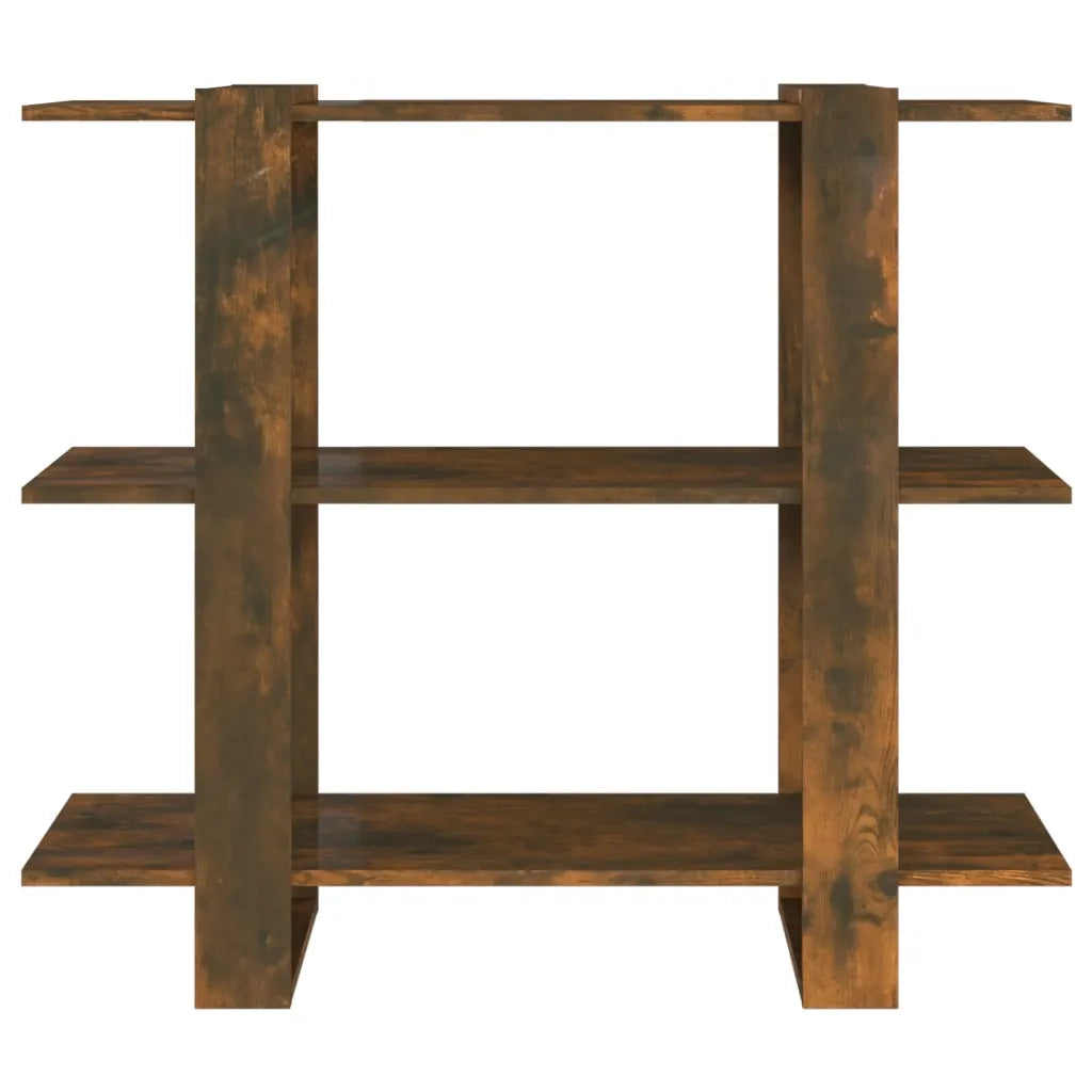 Libreria Divisorio-Scaffale per Libri-Mobile di Stoccaggio Rovere Fumo 100x30x87 cm
