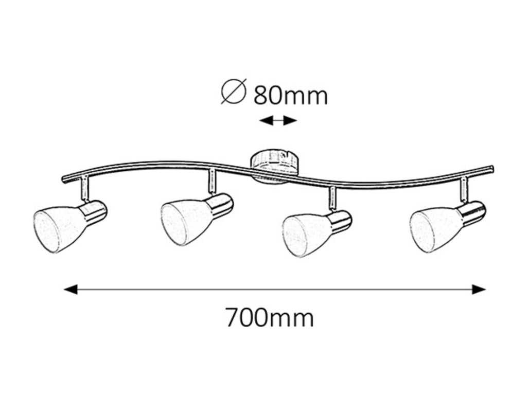 Plafoniera Rabalux Soma 4xE14 cromo satinato 70cm metallo
