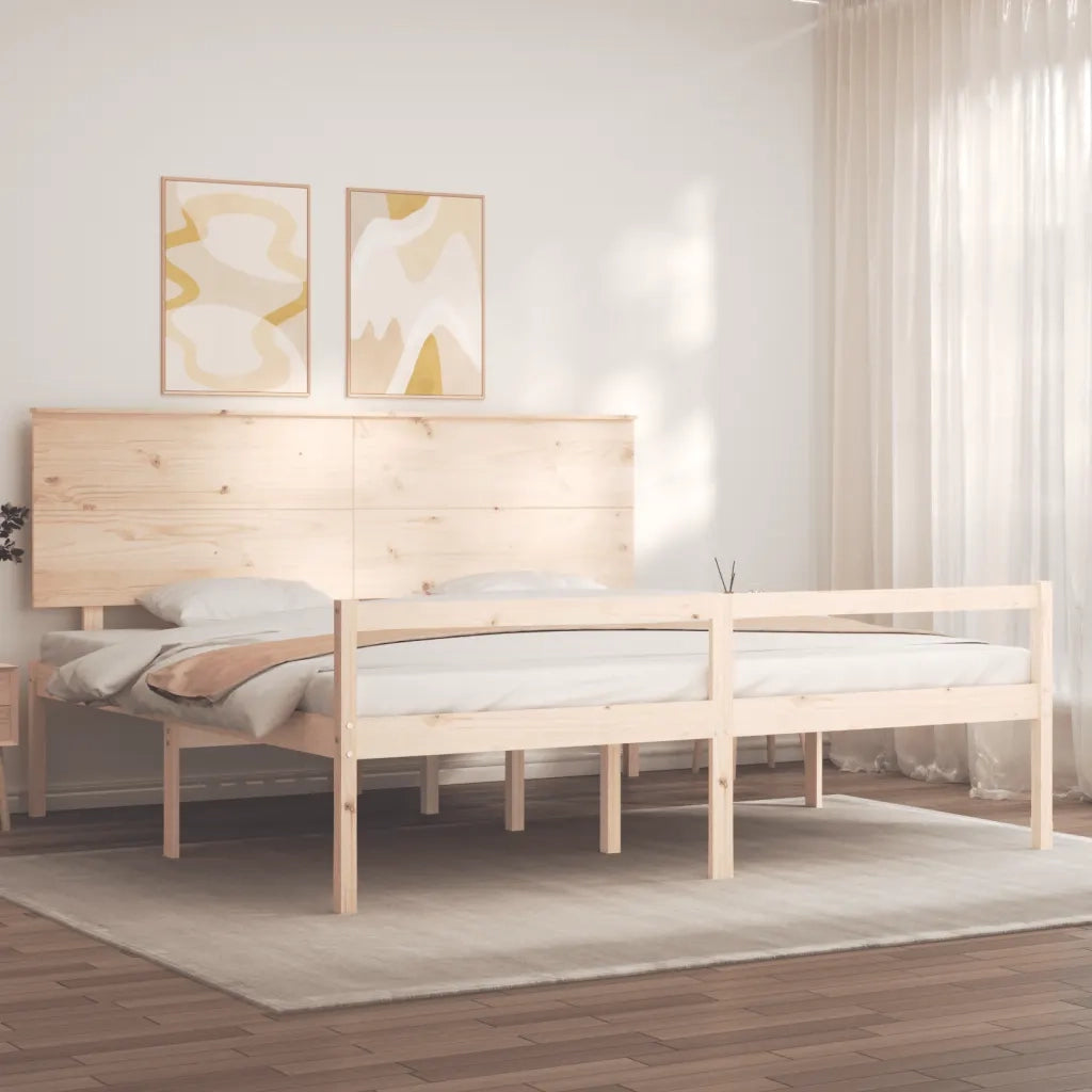 vidaXL Letto per Anziani con Testiera 200x200 cm in Legno Massello