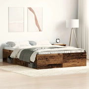 vidaXL Giroletto senza Materasso Legno Antico 135x190cm in Truciolato
