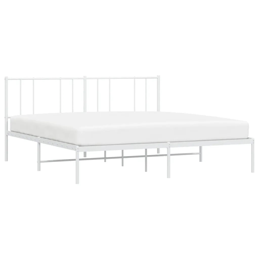 Giroletto con Testiera-Struttura Letto con testiera Metallo Bianco 180x200 cm 958326