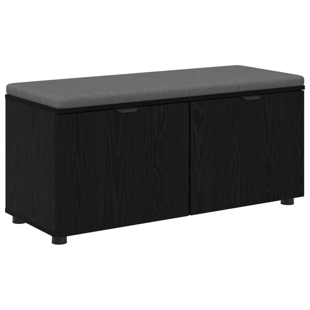 Panca per ingresso con cuscino Rovere Nero 100 x 38 x 46 cm