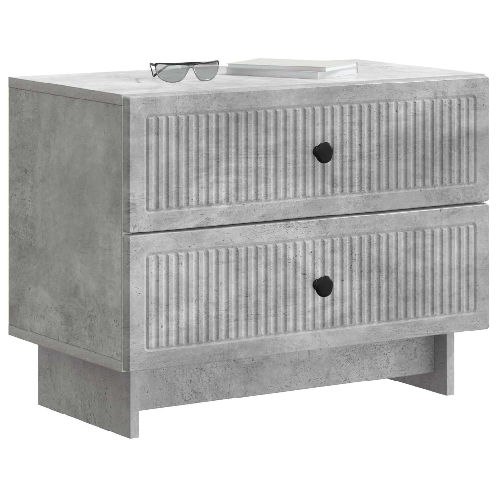 Comodino | Armadio da Notte | Mobiletto da notte Grigio Cemento 62 x 34,5 x 47,5 cm