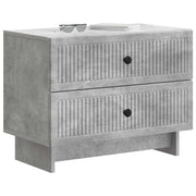 Comodino | Armadio da Notte | Mobiletto da notte Grigio Cemento 62 x 34,5 x 47,5 cm