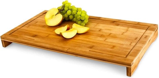 Pannello di taglio in bambù per cucina dimensioni: ca. 45 x 52 x 29 cm grande e robusto con bordo di protezione pannello da servire