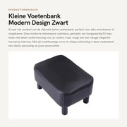 Sedile per piedi piccoli - Design moderno - Nero PU-cuoio - Sostegno per piedi in stile ottomano - Ideale per soggiorno e camera da letto