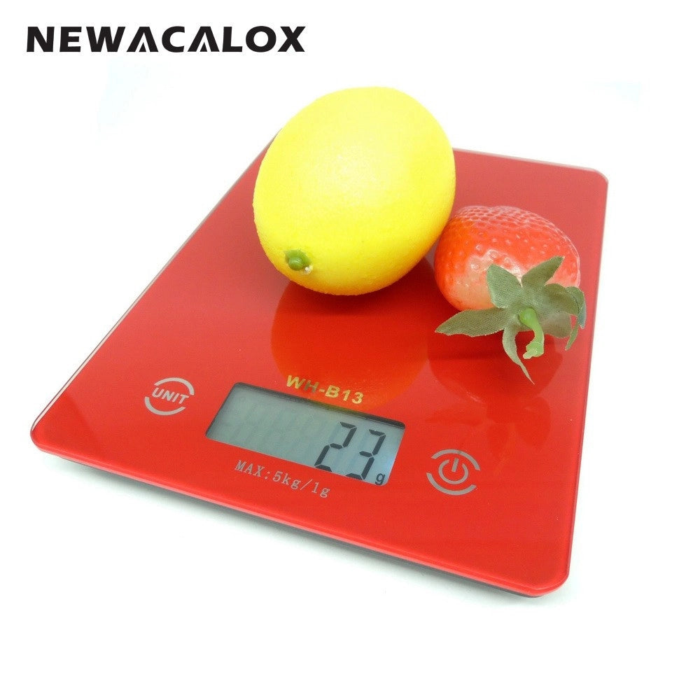 Trade Shop - Bilancia Digitale Lcd Piatto Ripiano In Vetro Da Cucina 5kg Da1gr A 5kg Touch -