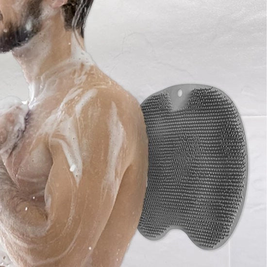 Panno di pulizia per piedi - Panno di pulizia per piedi doccia - Mat di massaggio antiscivolo in silicone - Mat di pulizia e massaggio per piedi - con chiusure antiscivolo - Scopatore per pavimento e piedi - Mat di massaggio per bagno - Sospeso - Grigio