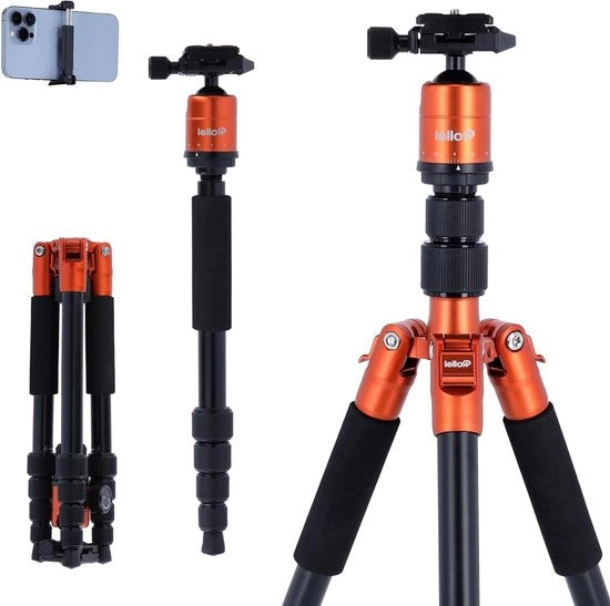 Stativo da viaggio leggero - compatibile con Arca Swiss - in alluminio - 31,5 cm